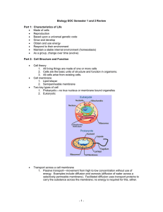 Biology EOC Semester 1 and 2 Review