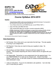 EXPO 7/8 Course Syllabus 2014-2015 James Fowler