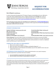 REQUEST FOR ACCOMMODATIONS  Date of Request
