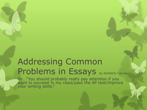 Addressing Common Problems in Essays