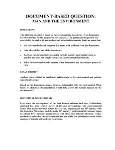 DOCUMENT-BASED QUESTION: MAN AND THE ENVIRONMENT