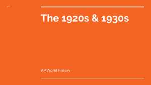 The 1920s &amp; 1930s AP World History