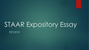 STAAR Expository Essay REVIEW