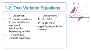 1-2: Two Variable Equations