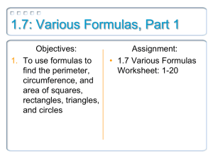1.7: Various Formulas, Part 1