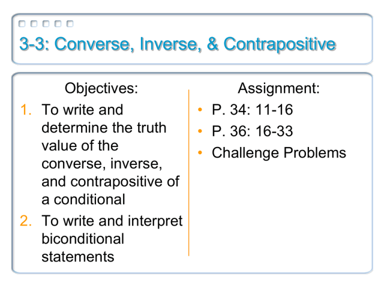Converse Inverse Contrapositive Worksheet With Answers Brainly