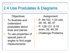 2.4 Use Postulates &amp; Diagrams