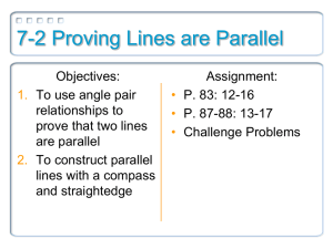 7-2 Proving Lines are Parallel