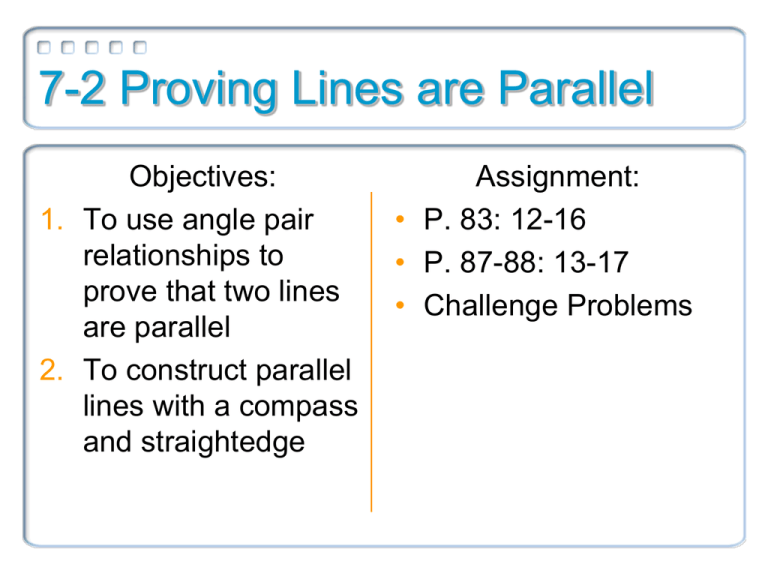 7 2 Proving Lines Are Parallel