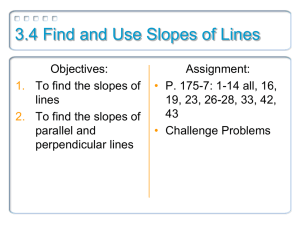 3.4 Find and Use Slopes of Lines