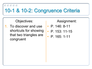 10-1 &amp; 10-2: Congruence Criteria
