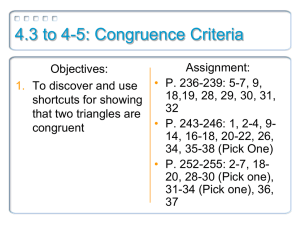 4.3 to 4-5: Congruence Criteria