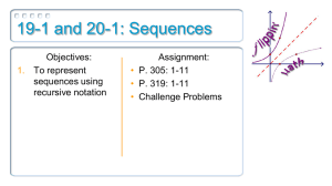 19-1 and 20-1: Sequences