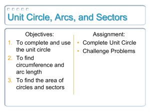 Unit Circle, Arcs, and Sectors