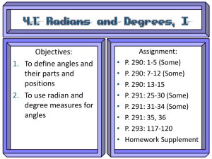 Objectives: To define angles and their parts and positions