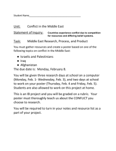 Unit: Conflict in the Middle East Statement of Inquiry: Task: