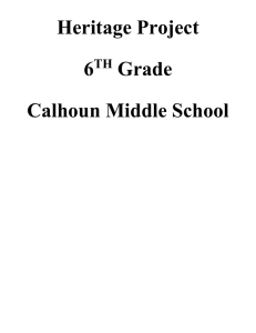 Heritage Project 6 Grade Calhoun Middle School