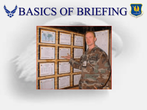 BASICS OF BRIEFING