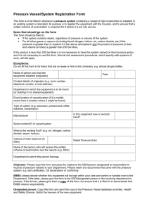 Pressure Vessel/System Registration Form