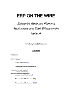 ERP ON THE WIRE Enterprise Resource Planning Network