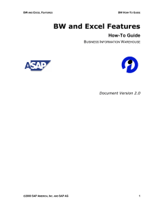BW and Excel Features How-To Guide B I