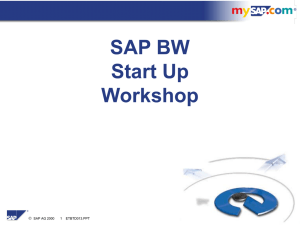 SAP BW Start Up Workshop 