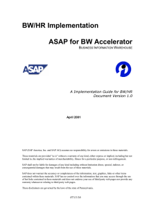 BW/HR Implementation  ASAP for BW Accelerator B