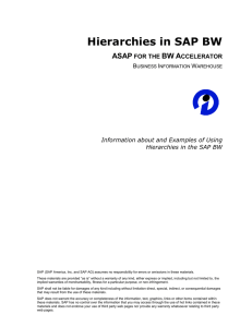 Hierarchies in SAP BW ASAP BW A