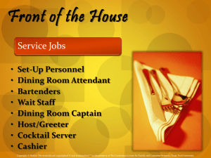 Front of the House Service Jobs