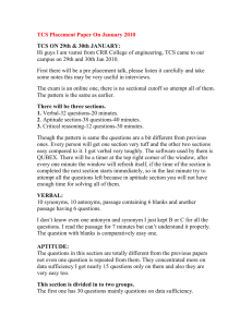 TCS Placement Paper On January 2010