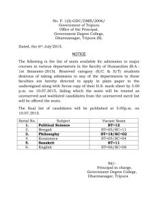 No. F. 1(3)-GDC/DMR/2006/ Government of Tripura Office of the Principal, Government Degree College,
