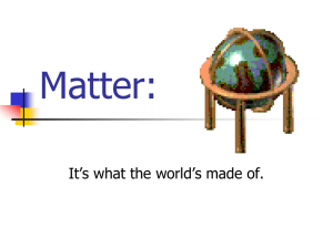 Matter: It’s what the world’s made of.