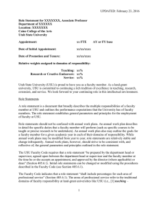 UPDATED: February 23, 2016  Role Statement for XXXXXXX, Associate Professor