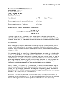 UPDATED: February 23, 2016  Role Statement for XXXXXXX, Professor Department of XXXXXX