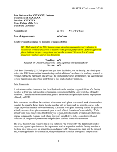 MASTER CCA Lecturer: 3/25/16 Role Statement for XXXXXXX, Lecturer Department of XXXXXXX