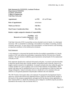 UPDATED: May 12, 2016  Role Statement for XXXXXXX, Assistant Professor