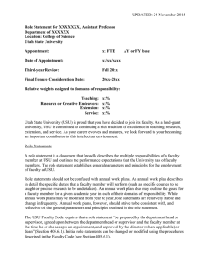 UPDATED: 24 November 2015 Role Statement for XXXXXXX, Assistant Professor