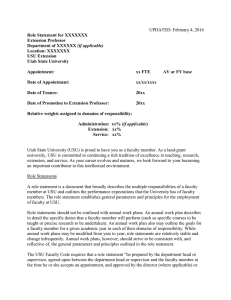 UPDATED: February 4, 2016 Role Statement for XXXXXXX Extension Professor