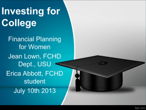 Investing for College Financial Planning for Women