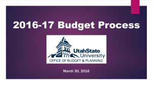 2016-17 Budget Process March 30, 2016