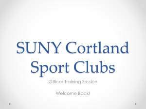 SUNY Cortland Sport Clubs Officer Training Session Welcome Back!