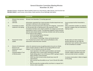 General Education Committee Meeting Minutes November 29, 2012