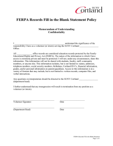 FERPA Records Fill in the Blank Statement Policy Memorandum of Understanding Confidentiality