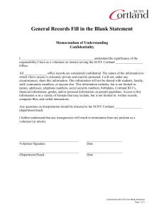 General Records Fill in the Blank Statement Memorandum of Understanding Confidentiality