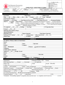 EMPLOYEE ASSIGNMENT FORM