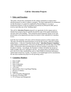 Call for Alteration Projects 1.  Policy and Procedure