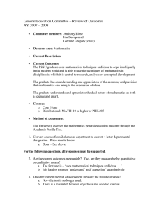 General Education Committee – Review of Outcomes AY 2007 – 2008