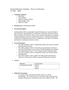 General Education Committee – Review of Outcomes AY 2007 – 2008