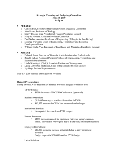 Strategic Planning and Budgeting Committee May 24, 2010 3 – 5p.m.