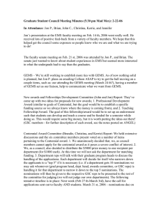 Graduate Student Council Meeting Minutes (5:30 pm Mad Mex): 2-22-06